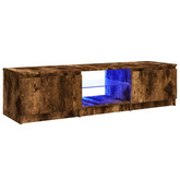 vidaXL Szafka pod TV, z LED, przydymiony dąb, 140 x 40 x 35,5 cm