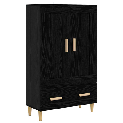 Highboard Czarny dąb 70 x 31 x 115 cm Drewno inżynieryjne