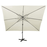 Parasol ogrodowy Cantilever z podwójną górą, piaskowy, 400x300 cm