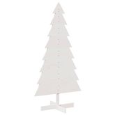 Drewniana choinka do udekorowania, biała, 150 cm, sosnowa