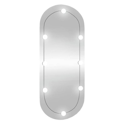 vidaXL Lustro ścienne z LED, 40x90 cm, szklane, owalne
