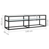 vidaXL Szafka pod TV, biały marmur, 140x40x40,5 cm, szkło hartowane