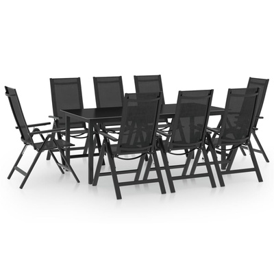 9-częściowy zestaw mebli ogrodowych, aluminium, antracytowy
