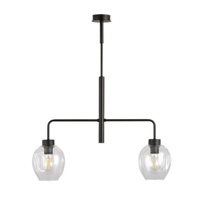 Lampa wisząca LUKKA 2 BLACK/TRANSPARENT