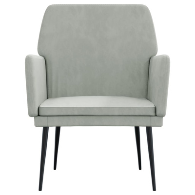 vidaXL Fotel, jasnoszary, 62x79x79 cm, obity aksamitem