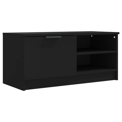 vidaXL Szafka pod TV, czarna, 80x35x36,5 cm, materiał drewnopochodny