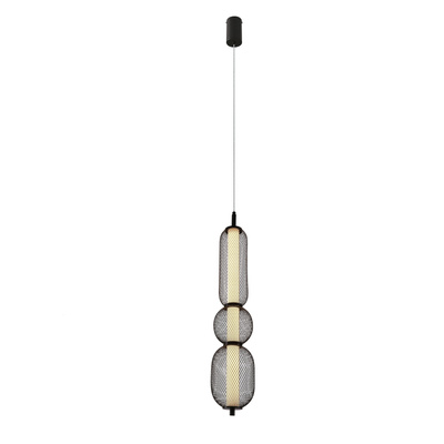 Lampa wisząca druciana PUMA z podłużnym kloszem 14 x 71 cm – designerskie oświetlenie salonu LED 3000K