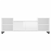 vidaXL Szafka pod TV, wysoki połysk, biała, 160x35x55 cm
