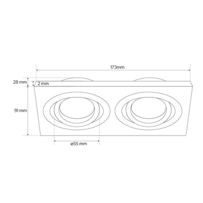 Punktowa oprawa sufitowa wpuszczana CERI 2 SQ Black IP20 kwadratowa czarny podwójna EDO777475 EDO Solutions