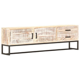 vidaXL Szafka pod TV, biała, 140 x 30 x 45 cm, lite drewno akacjowe