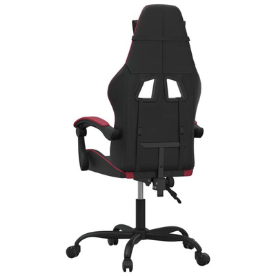 vidaXL Obrotowy fotel gamingowy, czarno-bordowy, sztuczna skóra model standard