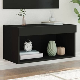 vidaXL Szafka pod TV, z oświetleniem LED, czarna, 60x30x30 cm