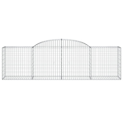 Kosze gabionowe, 10 szt, 300x50x80/100 cm, galwanizowane żelazo