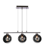 SOMUL lampa wisząca 3x20W G9 chrom klosze szklane 12 cm grafitowe nowoczesna elegancka oprawa oświetleniowa salon jadalnia kuchnia