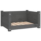 vidaXL Legowisko dla psa, szare, 55,5x45,5x28 cm, lite drewno sosnowe