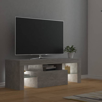 Szafka pod TV z oświetleniem LED, szarość betonu, 120x35x40 cm vidaXL