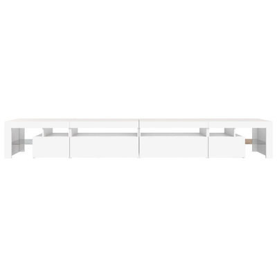 vidaXL Szafka pod TV z oświetleniem LED, biała, 290x36,5x40 cm