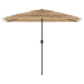 Parasol ogrodowy z LED, stalowy słupek, brązowy, 300x200x250 cm