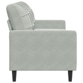 Sofa 3-osobowa, jasnoszara, 180 cm, tapicerowana aksamitem