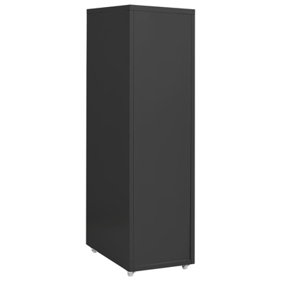 Mobilna szafka kartotekowa, antracytowa, 28x41x109 cm, metalowa