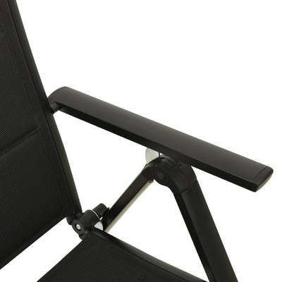 vidaXL Składane krzesła ogrodowe 2 szt., textilene i aluminium, czarne