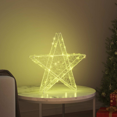 3D Gwiazda z 50 diodami LED Ciepła biel 55 x 53.5 x 10 cm Akryl