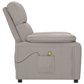 vidaXL Fotel masujący, taupe, tkanina model standard