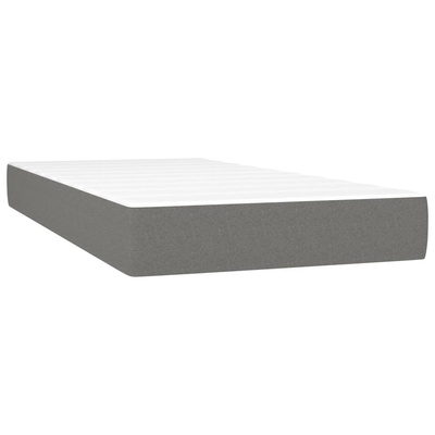 vidaXL Łóżko kontynentalne z materacem, ciemnoszara tkanina 90x200 cm wariant 24