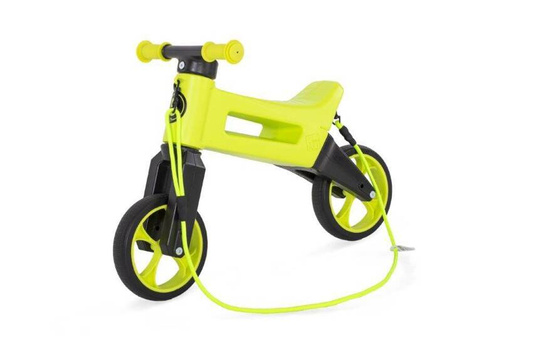 FWRider Super Sport 515760 Kolor: Lime / Limonkowy z zielonymi felgami Rowerek biegowy Jeździk 2w1 Ciche koła + Pasek do noszenia dla Rodzica