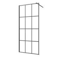 Kabina walk-in ii 110x200cm geometryczna 8mm shiny-glass czarny AK-32-117-S Invena