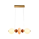 FLORES lampa wisząca mosiężny+brązowy+pomarańczowy poz.15W LED 3000K klosz biały