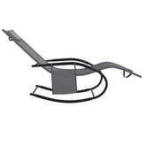 vidaXL Leżak, bujany, szary, stal i tworzywo textilene