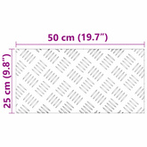Stopień Prostokątny 2 pcs Srebrny 50 x 25 cm Aluminium