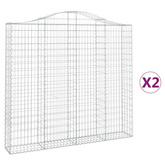 Kosze gabionowe, 2 szt, 200x30x180/200 cm, galwanizowane żelazo