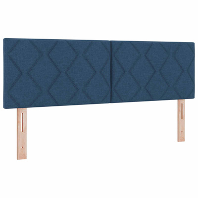 Łóżko kontynentalne z materacem niebieski 140 x 190 cm tkanina