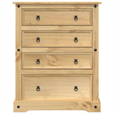 Komoda Corona, 92x48x114 cm, lite drewno sosnowe
