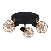 Lampa sufitowa plafon czarny klosz miedziany Acrobat 98-22233