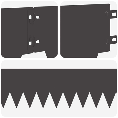 Krawężnik do trawnika 50 szt. 103 x 15 cm Stal Czarny