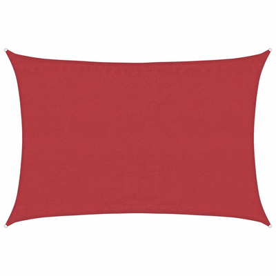 Żagiel przeciwsłoneczny, 160 g/m?, czerwony, 5x7 m, HDPE