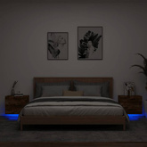 Wiszące szafki nocne z LED, 2 szt., przydymiony dąb vidaXL