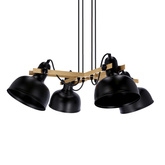 Lampa wisząca regulowana czarna 4x40W E27 klosz czarny loft Reno 34-78155