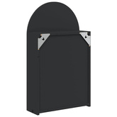 Szafka łazienkowa z lustrem i LED, łukowa, czarna, 42x13x70 cm