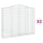 Kosze gabionowe, 2 szt, 200x30x160/180 cm, galwanizowane żelazo