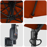 Parasolka ogrodowa terakota 248 x 248 x 148 cm Poliester i Stal
