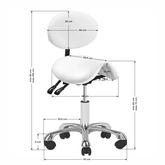Taboret kosmetyczny 1025 biały Giovanni 100763