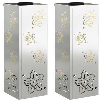 Słoneczna LED lampa na ścieżkę 2 pcs Srebrny Stal ocynkowana