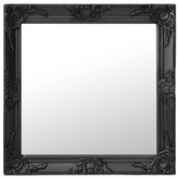 vidaXL Lustro ścienne w stylu barokowym, 60x60 cm, czarne
