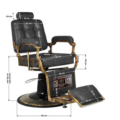 Gabbiano fotel barberski Boss HD Old Leather czarny 131780