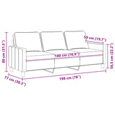 3-osobowa sofa, kremowa, 180 cm, tapicerowana tkaniną