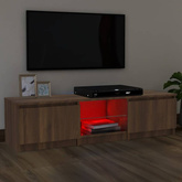 Szafka pod TV, z LED, brązowy dąb, 140 x 40 x 35,5 cm vidaXL